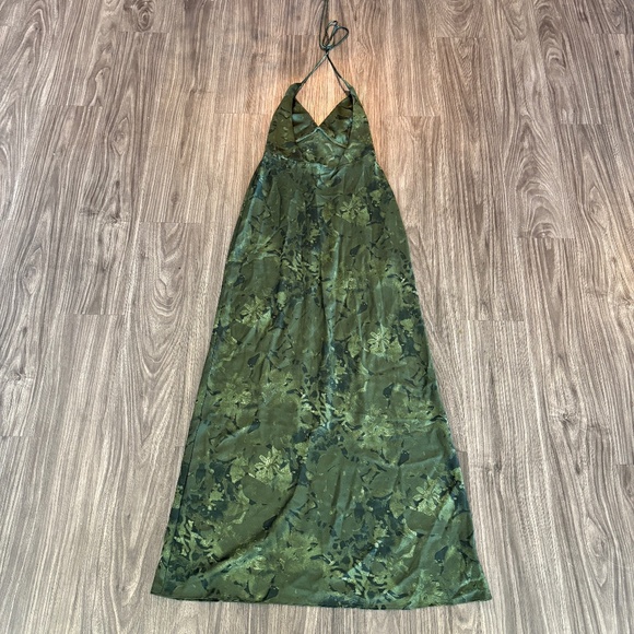 Womens Park & Fifth Griffith Dress Green Floral Halter Open Back XXS - Picture 5 of 8
